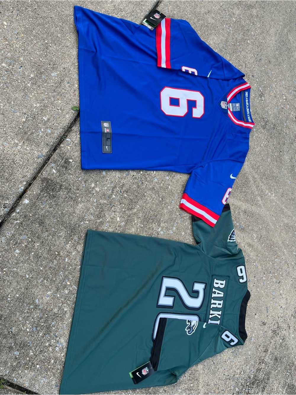 NFL Blue #6 and Green Barkley #26 Football Jersey Lot